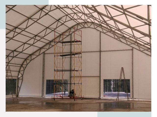 Шатровые ангары в Дивногорске